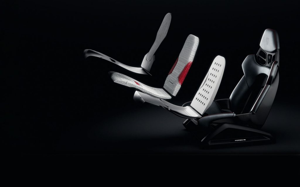 Porsche 3D-printed bodyform full-bucket seat